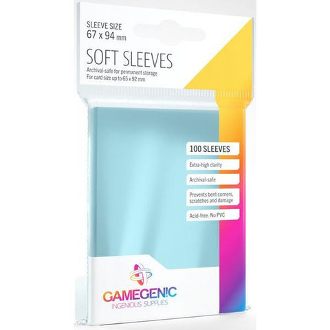 Gamegenic Soft Card Sleeves - Size Code SOFT - (67mm x 94mm) (100 Sleeves Per Pack)