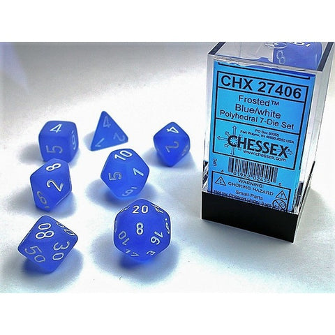 Chessex Polyhedral 7-Die Set Frosted Blue/White