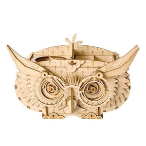 CLASSICAL 3D WOODEN OWL STORAGE BOX