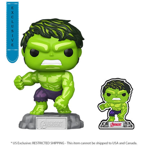 Avengers 60th - Hulk (Comic) with Pin US Exclusive Pop! Vinyl [RS]