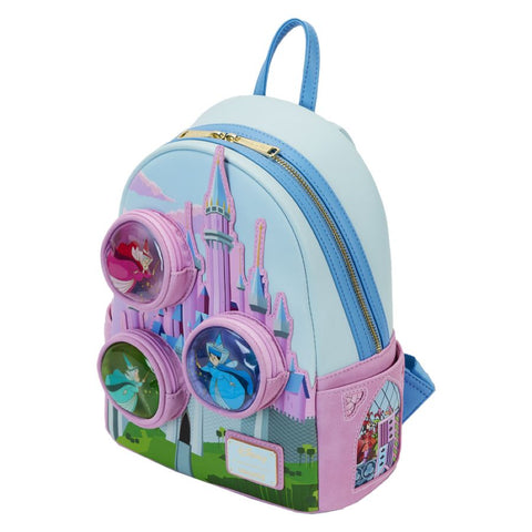 Sleeping Beauty - Castle Three Good Fairies Stained Glass Mini Backpack