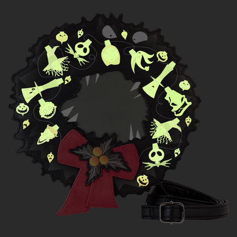 Image of Nightmare Before Christmas - Wreath String Lights Glow Crossbody