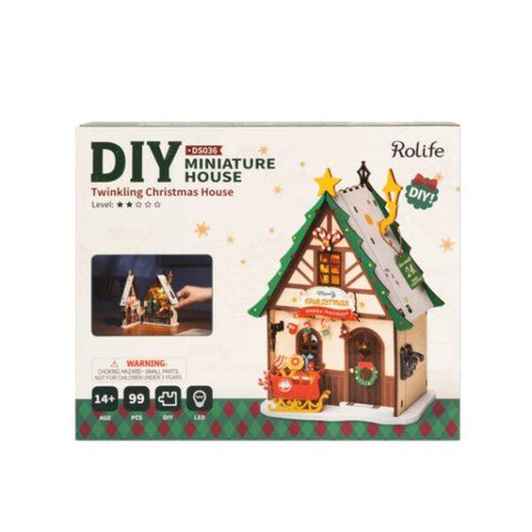 DIY MINI HOUSE TWINKLING CHRISTMAS HOUSE