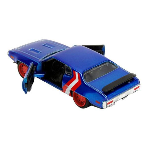 Image of Marvel Comics - 1972 Plymouth GTX with Captain America 1:32 Scale Diecast Figure