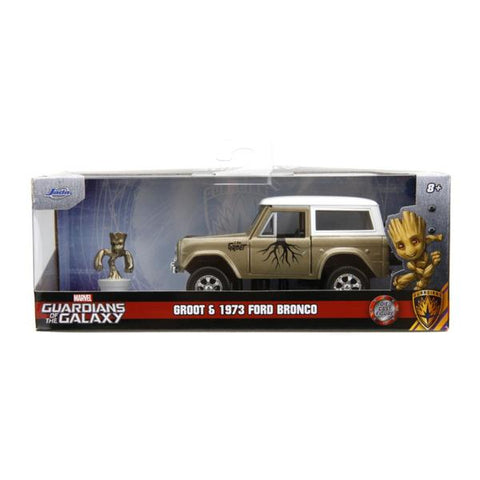 Image of Marvel Comics - 1973 Ford Bronco Hard Top 1:32 Scale Hollywood Ride with Groot Set