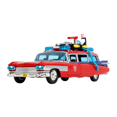 Hollywood Rides - Ghostbusters ECTO-1 + Optimus Prime 1:24 Mash-up Diecast