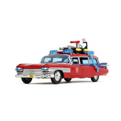Hollywood Rides - Ghostbusters ECTO-1 + Optimus Prime 1:24 Mash-up Diecast
