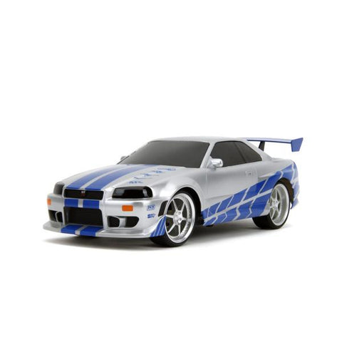 Fast And Furious - 2002 Nissan Skyline GT-R (BNR34) (Silver/Blue) 1:16 R/C Car