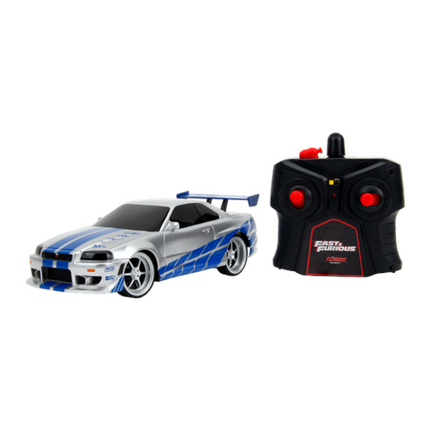 Fast And Furious - 2002 Nissan Skyline GT-R (BNR34) (Silver/Blue) 1:24 R/C Car