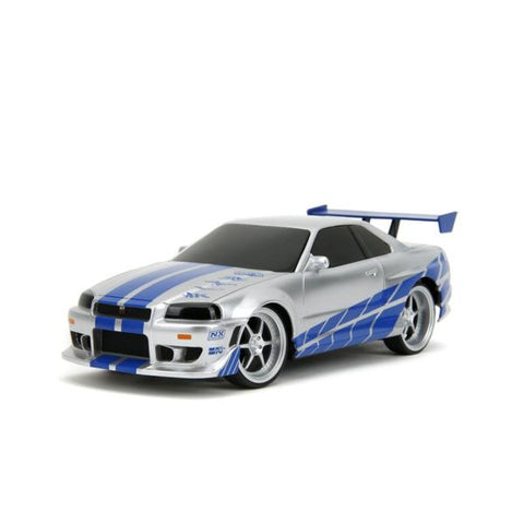 Fast And Furious - 2002 Nissan Skyline GT-R (BNR34) (Silver/Blue) 1:24 R/C Car