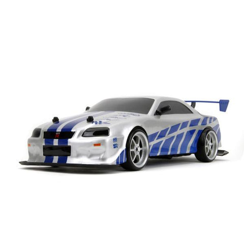 Fast And Furious - 2002 Nissan Skyline GT-R (BNR34) (Silver/Blue) 1:10 R/C Car
