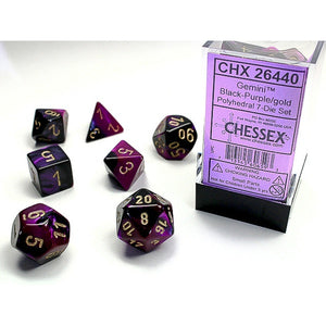 Chessex Polyhedral 7-Die Set Gemini Black-Purple/Gold