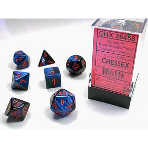 Chessex Polyhedral 7-Die Set Gemini Black-Starlight/Red