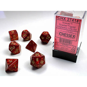 Chessex Polyhedral 7-Die Set Scarab Scarlet/Gold