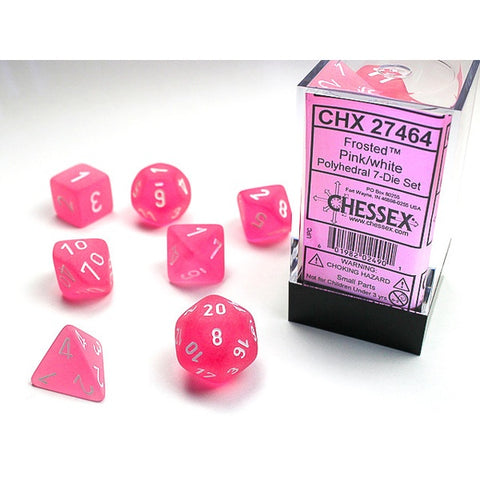 Chessex Polyhedral 7-Die Set Frosted Pink/White