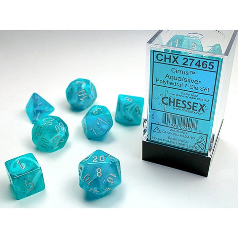 Chessex Polyhedral 7-Die Set Cirrus Aqua/Silver