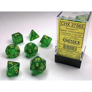 Chessex Polyhedral 7-Die Set Borealis Maple Green/Yellow