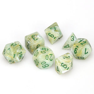 Dice - Chessex Marble Green/Dark Green (Set of 7)
