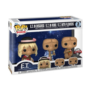 E.T. the Extra-Terrestrial - E.T. in Disguise, in Robe & with Flowers US Exclusive Pop! 3-Pack