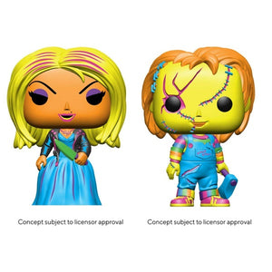 Child's Play 4: Bride of Chucky - Chucky & Tiffany Black Light US Exclusive Pop! 2-Pack [RS]