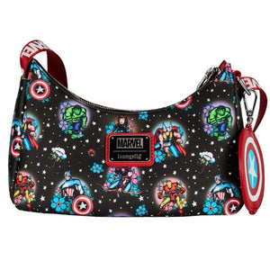 loungefly Marvel Comics - Avengers Floral Tattoo Shoulder Bag