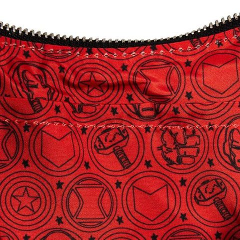 Image of loungefly Marvel Comics - Avengers Floral Tattoo Shoulder Bag